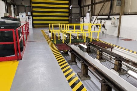 Train Depot infrastructure, Floor Painting, Civil Engineering, Cairn Cross