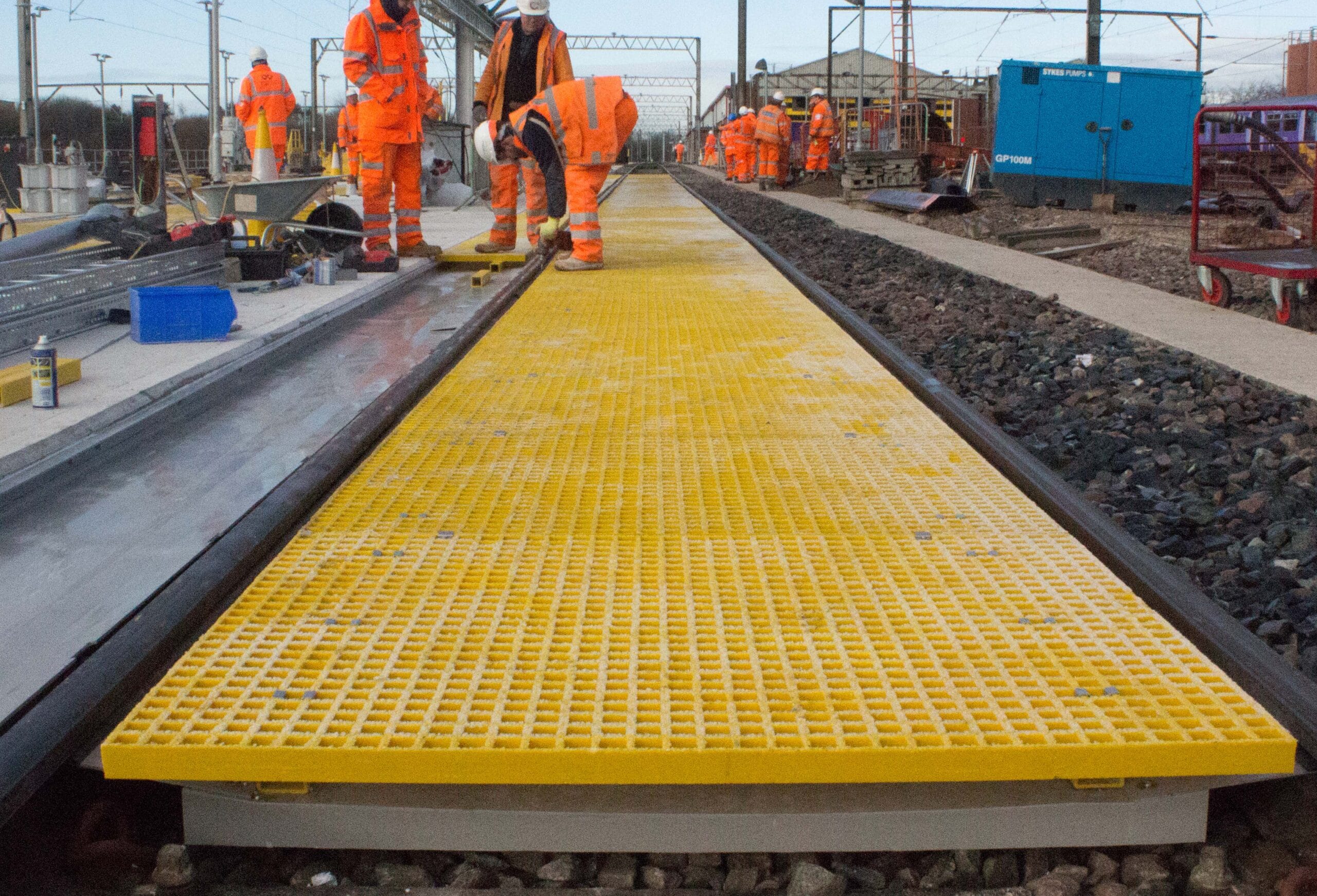 TrackPan being installed for the rail industry