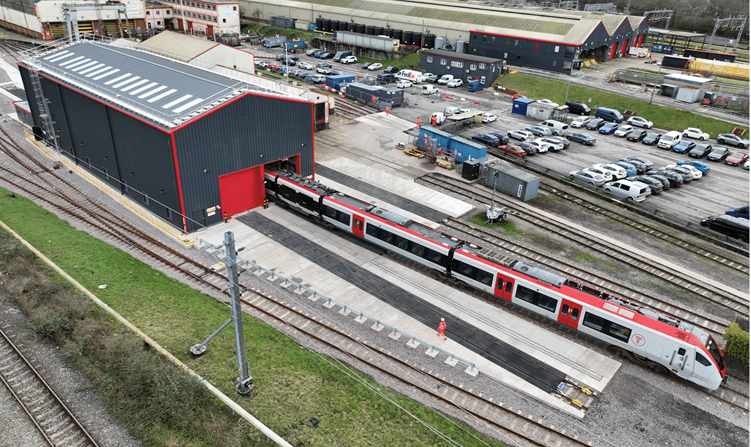 Canton Bogie Drop By Cairn Cross with Transport for Wales Train